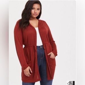 Torrid hooded duster sweater